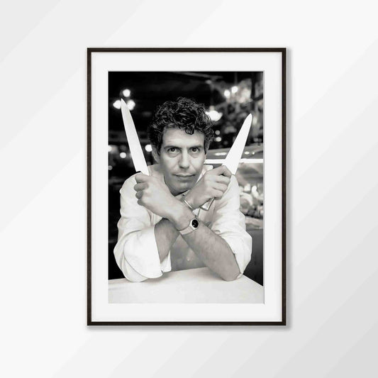 Anthony Bourdain – In The Kitchen in Matte Black Frame | Atollo Printshop