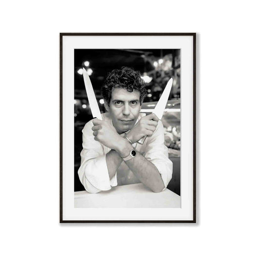 Anthony Bourdain – In The Kitchen in Matte Black Frame | Atollo Printshop