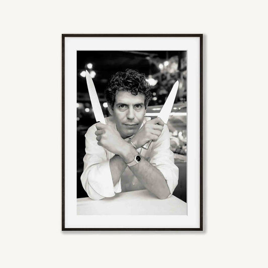 Anthony Bourdain – In The Kitchen in Matte Black Frame | Atollo Printshop