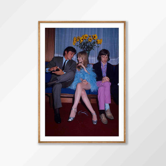 Alain Delon, Marianne Faithfull, Mick Jagger, 1967 in Tasmanian Oak Frame | Atollo Printshop