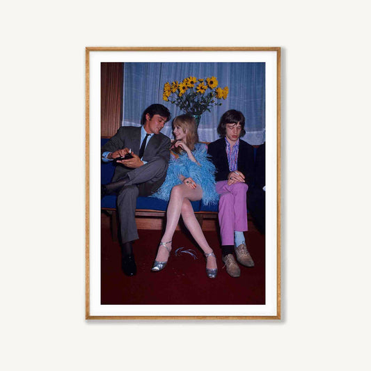 Alain Delon, Marianne Faithfull, Mick Jagger, 1967 in Tasmanian Oak Frame | Atollo Printshop