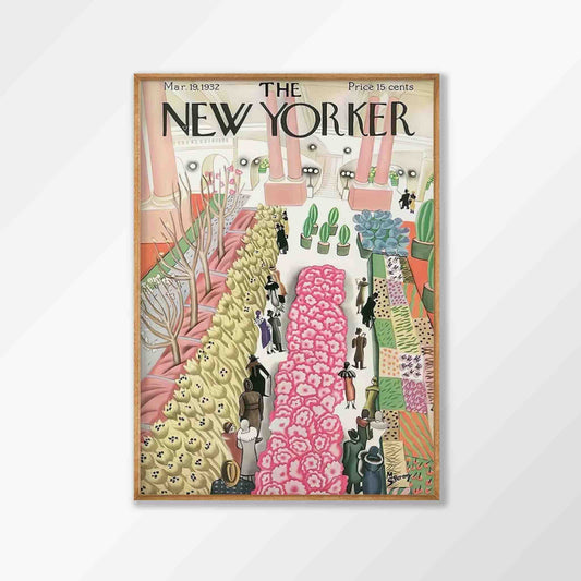 Flower Market 1932 New Yorker Magazine in Tasmanian Oak Frame | Atollo Printshop
