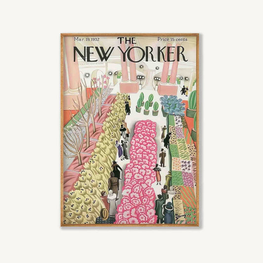 Flower Market 1932 New Yorker Magazine in Tasmanian Oak Frame | Atollo Printshop