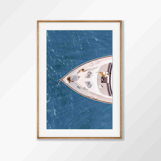 Yachting In The French Riviera in Tasmanian Oak Frame | Atollo Printshop