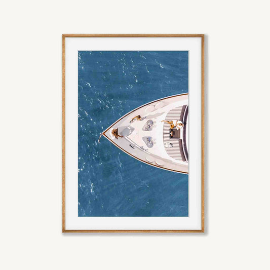 Yachting In The French Riviera in Tasmanian Oak Frame | Atollo Printshop