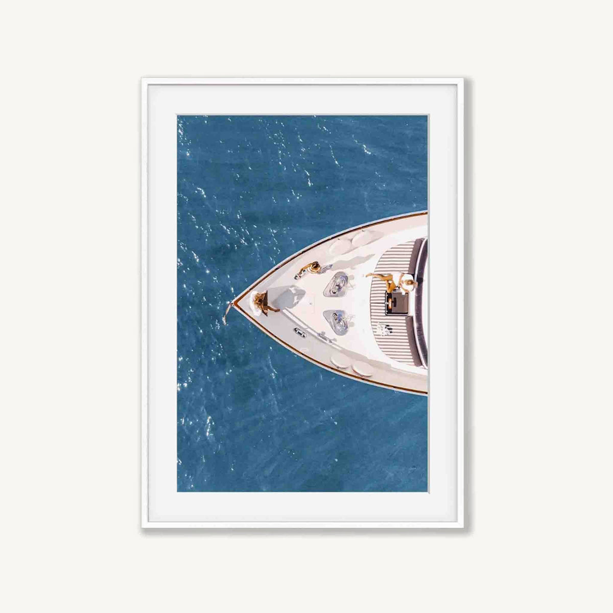 Yachting In The French Riviera in Matte White Frame | Atollo Printshop