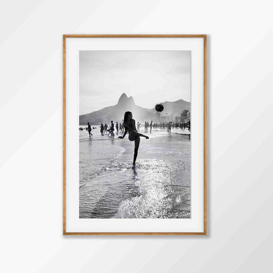 Girl On The Beach In Rio De Janeiro Framed Art Print | Atollo Printshop