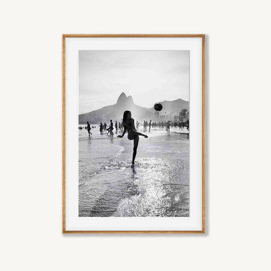 Girl On The Beach In Rio De Janeiro Framed Art Print | Atollo Printshop