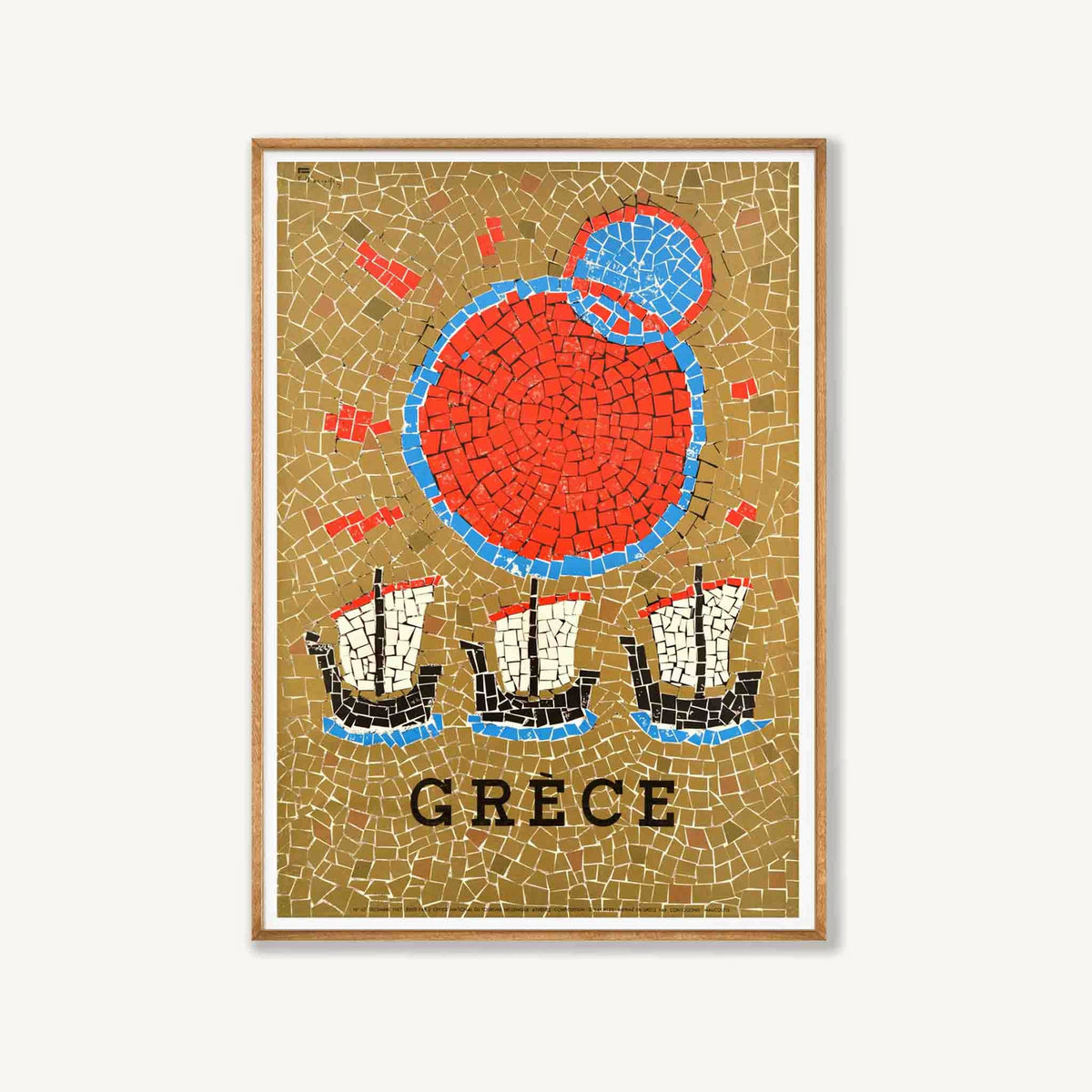 Gréce 1967 Travel in Tasmanian Oak Frame | Atollo Printshop