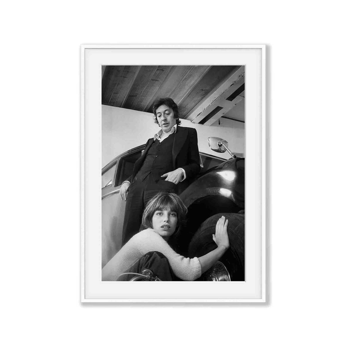 Jane Birkin And Serge Gainsbourg 1969 in Matte White Frame | Atollo Printshop
