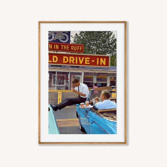 John F. Kennedy โ John F Kennedy in Tasmanian Oak Frame | Atollo Printshop