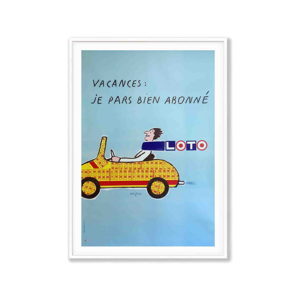 LOTO by Raymond Savignac in Matte White Frame | Atollo Printshop