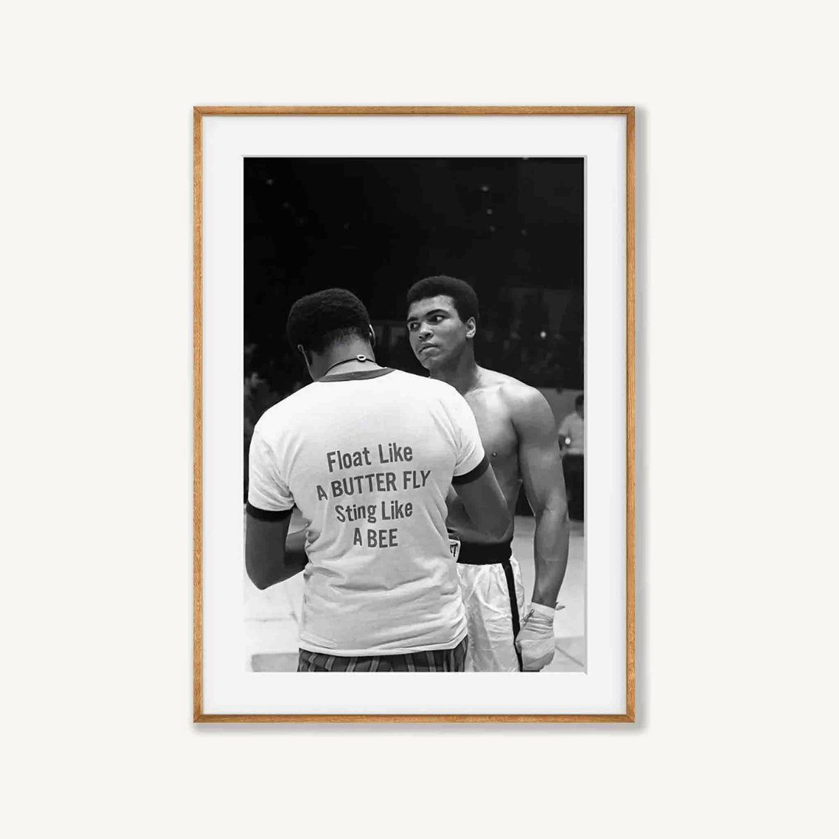 Muhammad Ali Float Like A Buttery in Tasmanian Oak Frame | Atollo Printshop