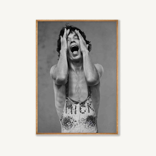Mick Jagger In London 1987 in Tasmanian Oak Frame | Atollo Printshop
