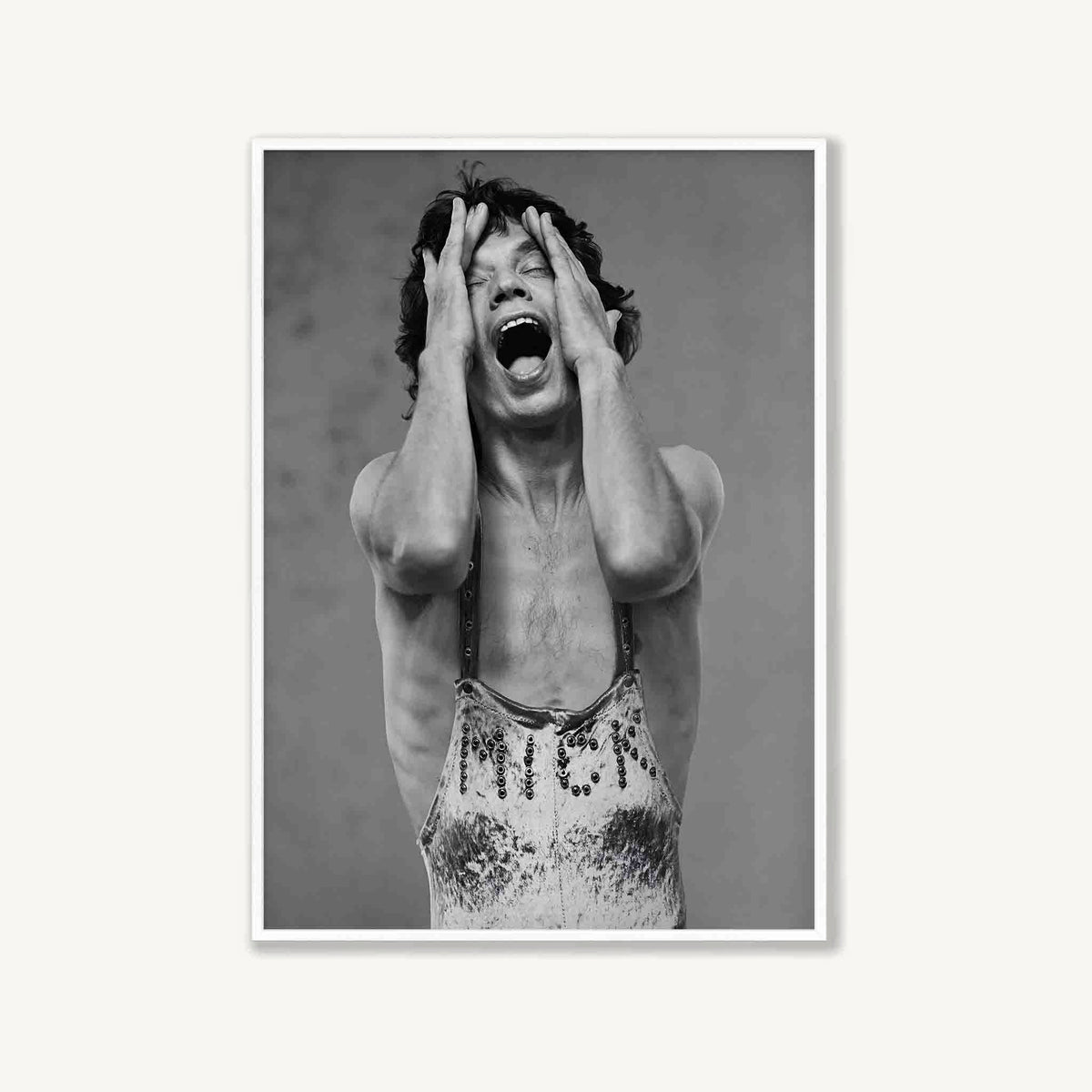 Mick Jagger In London 1987 in Matte White Frame | Atollo Printshop