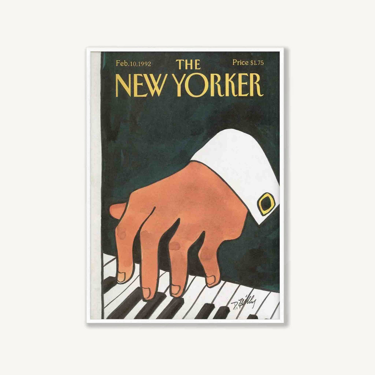 New Yorker Magazine Poster Feb 1992 in Matte White Frame | Atollo Printshop