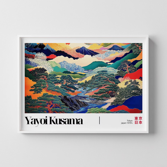 Yayoi Kusama – Mt Fuji Landscape Framed Art Print | Atollo Printshop