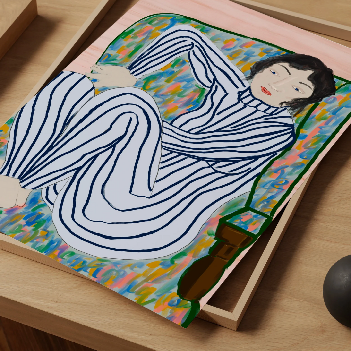 Figurative Woman In Striped Pyjamas