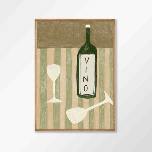 Vino Wine in Tasmanian Oak Frame | Atollo Printshop