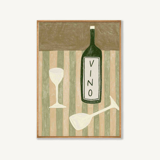 Vino Wine in Tasmanian Oak Frame | Atollo Printshop