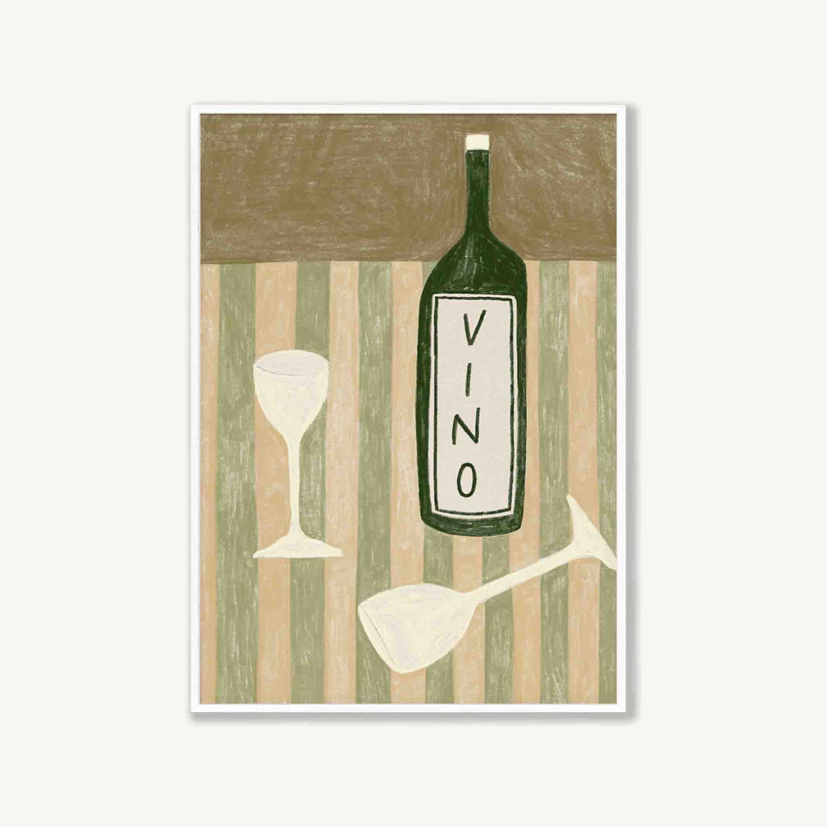 Vino Wine in Matte White Frame | Atollo Printshop