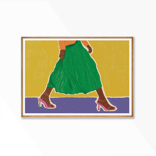 Walking In Green Framed Art Print | Atollo Printshop