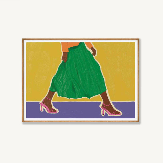 Walking In Green Framed Art Print | Atollo Printshop
