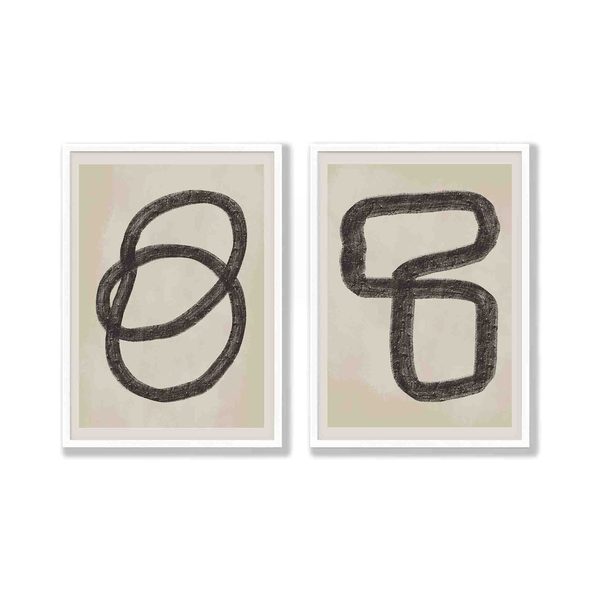 Abstract Two Set in Matte White Frame | Atollo Printshop