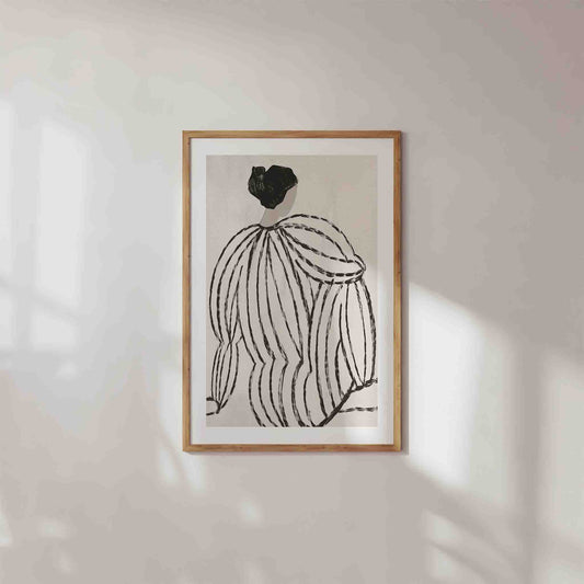 Abstract Woman Line Drawing Framed Art Print | Atollo Printshop