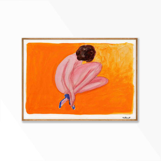 Orange Lady by Bernard Villemot in Tasmanian Oak Frame | Atollo Printshop
