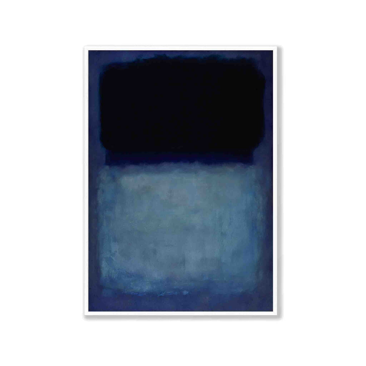 Mark Rothko – Black Over Blue in Matte White Frame | Atollo Printshop
