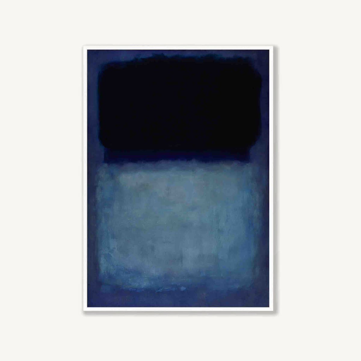 Mark Rothko – Black Over Blue in Matte White Frame | Atollo Printshop