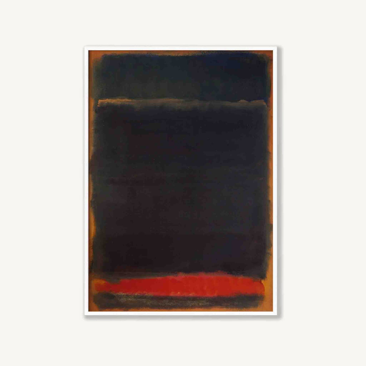 Mark Rothko – Black Over Orange And Red in Matte White Frame | Atollo Printshop