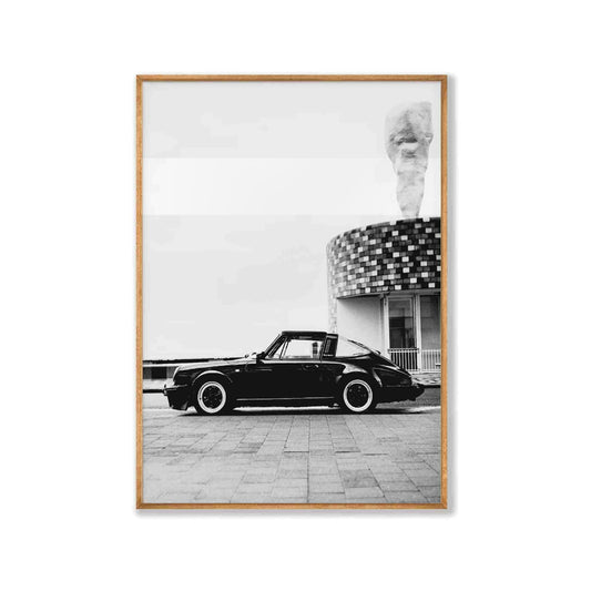 Black 911 Porsche in Tasmanian Oak Frame | Atollo Printshop