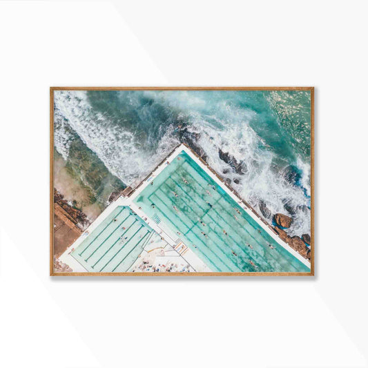 Bondi Icebergs in Tasmanian Oak Frame | Atollo Printshop