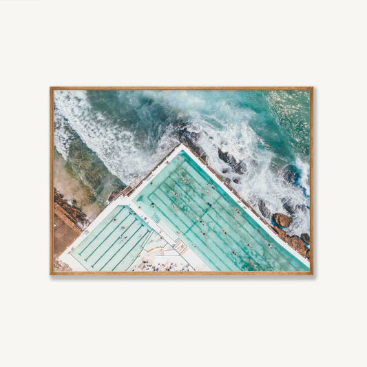 Bondi Icebergs in Tasmanian Oak Frame | Atollo Printshop