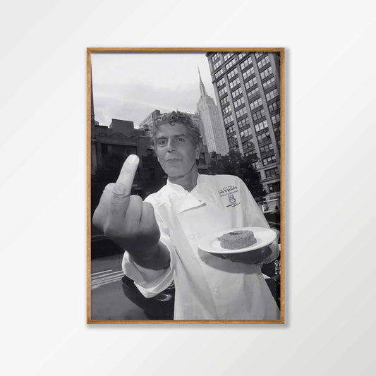 Anthony Bourdain – At Les Halles New York in Tasmanian Oak Frame | Atollo Printshop