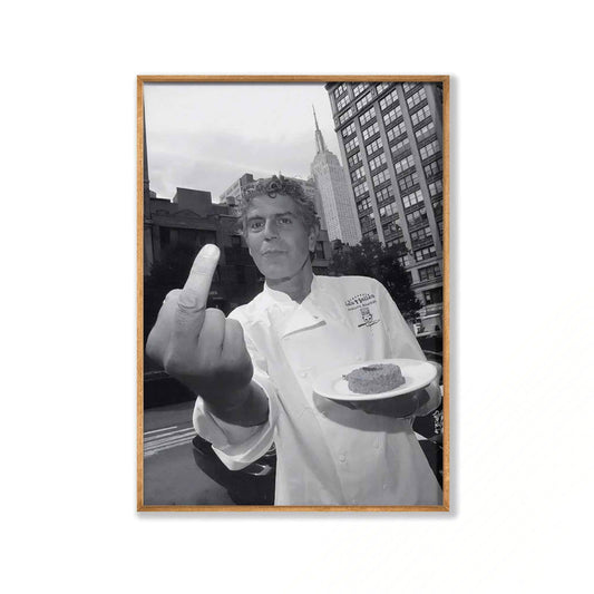Anthony Bourdain – At Les Halles New York in Tasmanian Oak Frame | Atollo Printshop