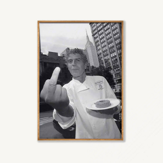 Anthony Bourdain – At Les Halles New York in Tasmanian Oak Frame | Atollo Printshop