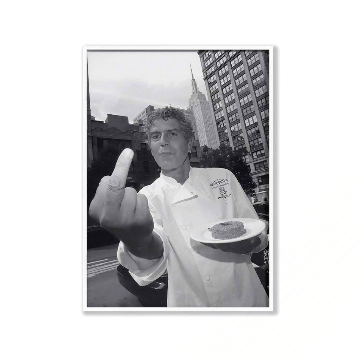 Anthony Bourdain – At Les Halles New York in Matte White Frame | Atollo Printshop