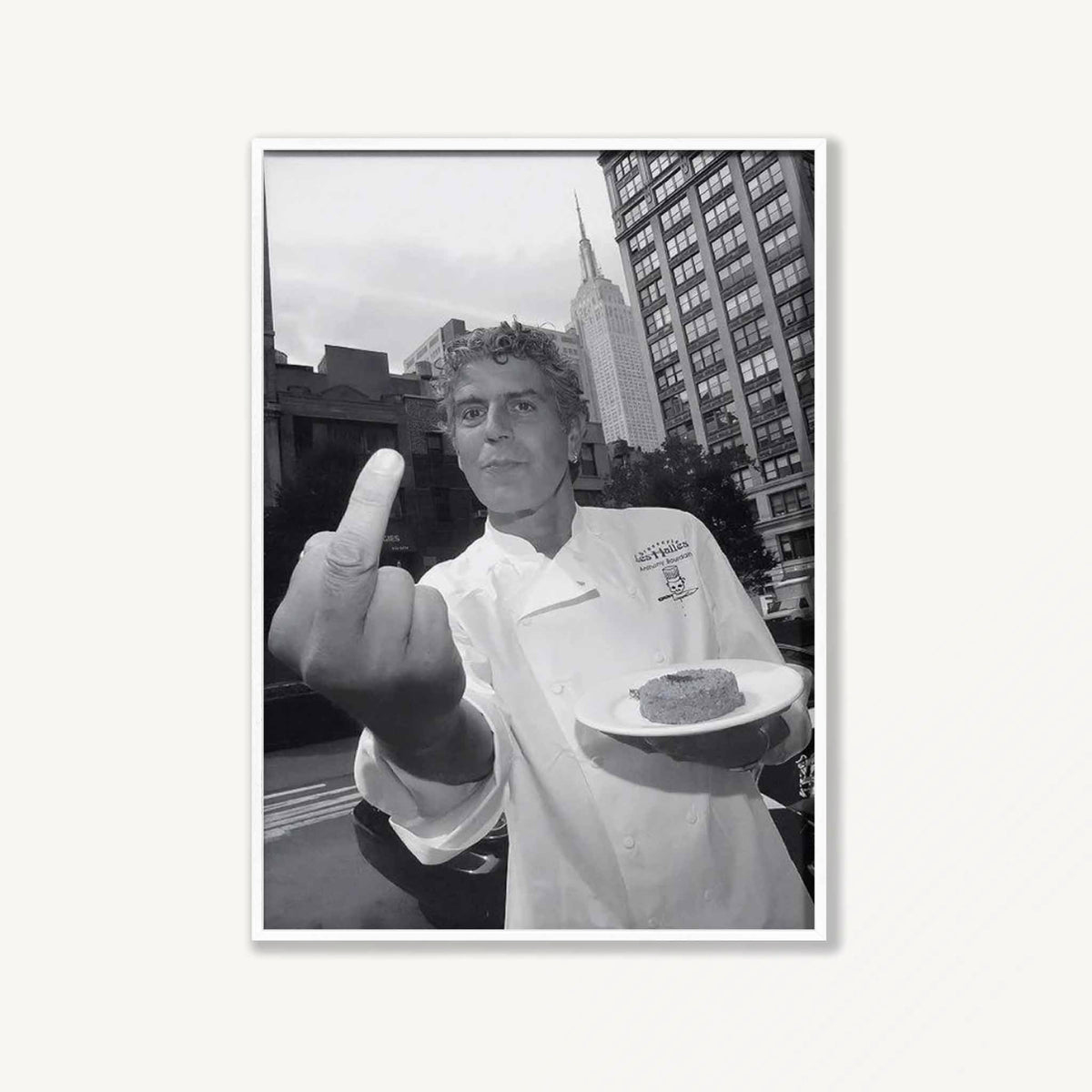 Anthony Bourdain – At Les Halles New York in Matte White Frame | Atollo Printshop