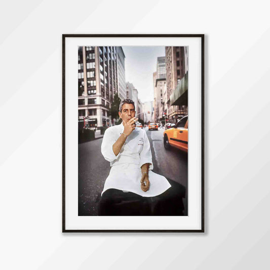 Anthony Bourdain β In New York in Matte Black Frame | Atollo Printshop