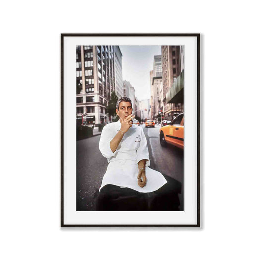 Anthony Bourdain – In New York in Matte Black Frame | Atollo Printshop