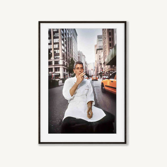 Anthony Bourdain – In New York in Matte Black Frame | Atollo Printshop