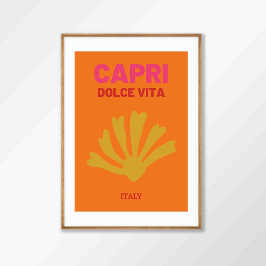 Capri Travel in Tasmanian Oak Frame | Atollo Printshop