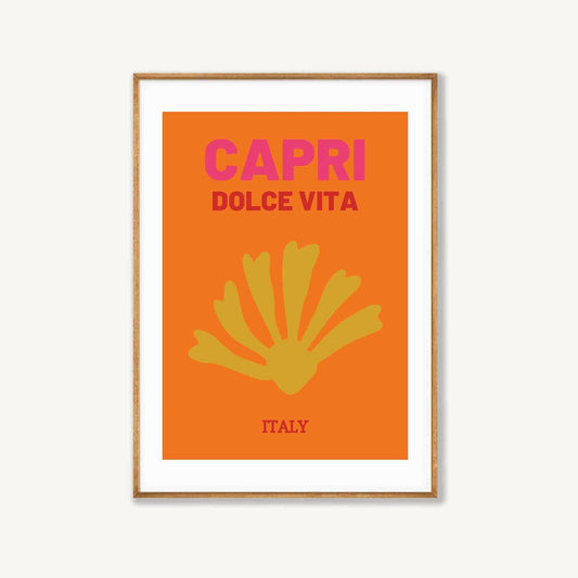 Capri Travel in Tasmanian Oak Frame | Atollo Printshop