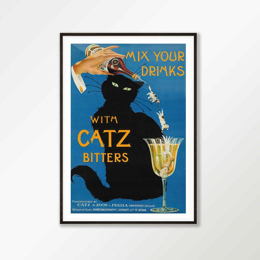 Catz Bitters Vintage in Matte Black Frame | Atollo Printshop
