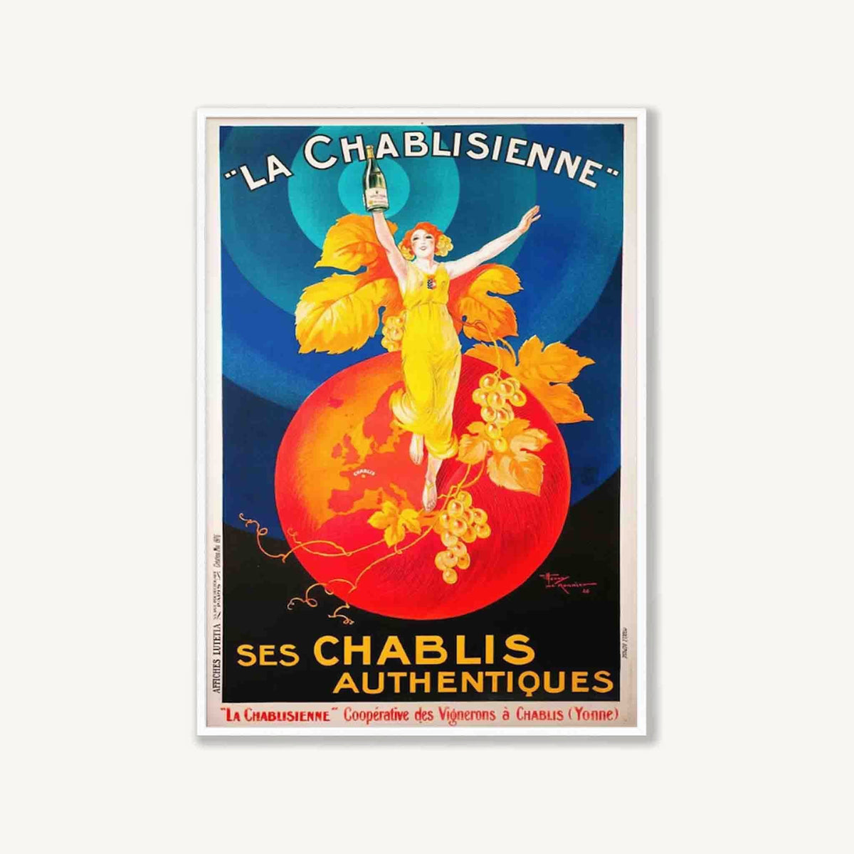 Chablisienne by Leonetto Cappiello in Matte White Frame | Atollo Printshop