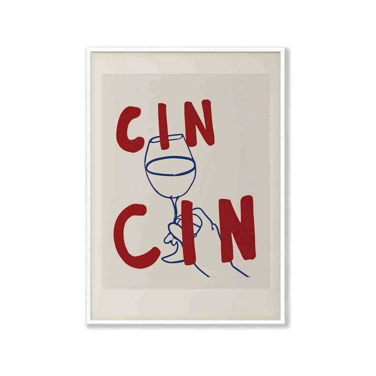 Cin Cin Drinks in Matte White Frame | Atollo Printshop