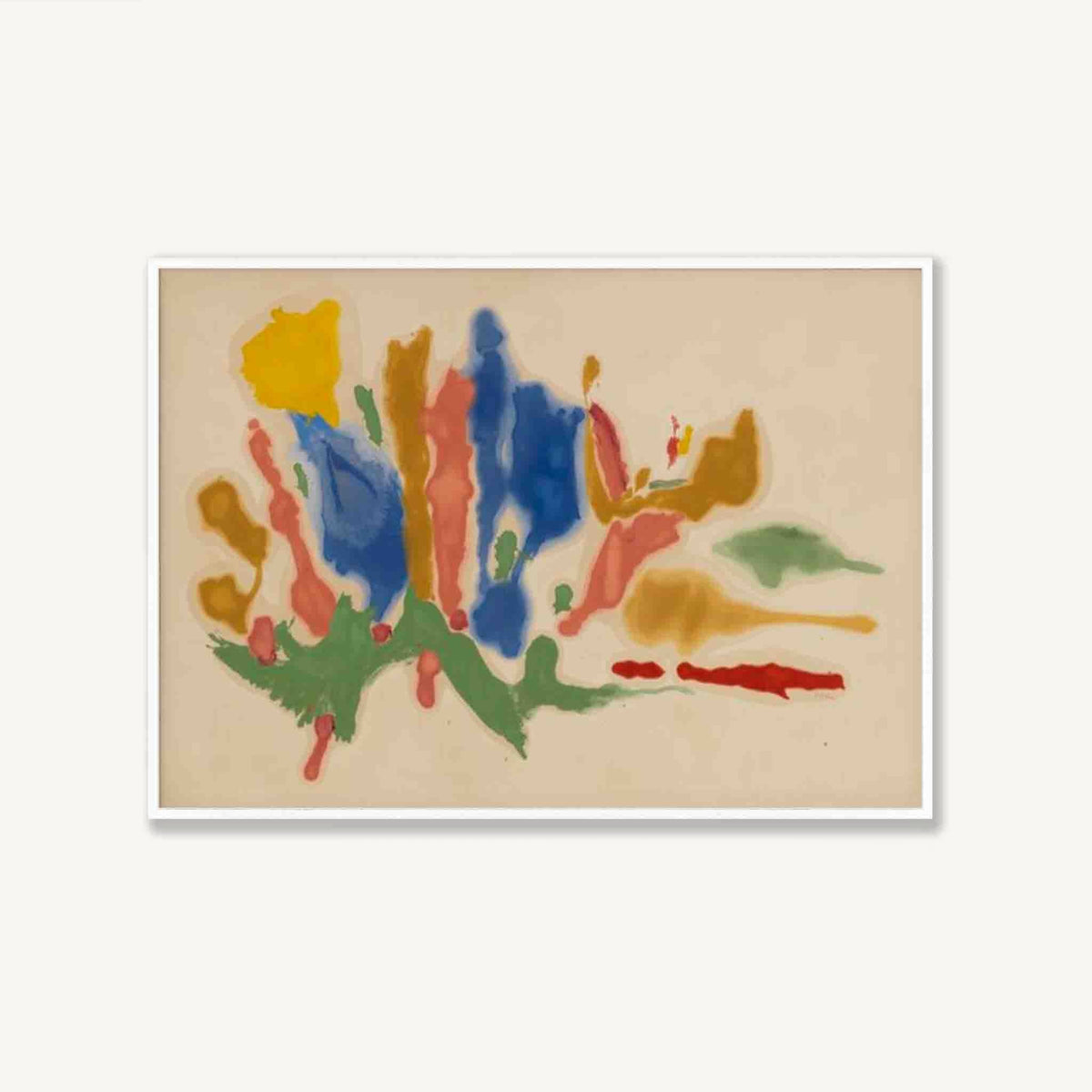 Cool Summer 1962 by Helen Frankenthaler in Matte White Frame | Atollo Printshop